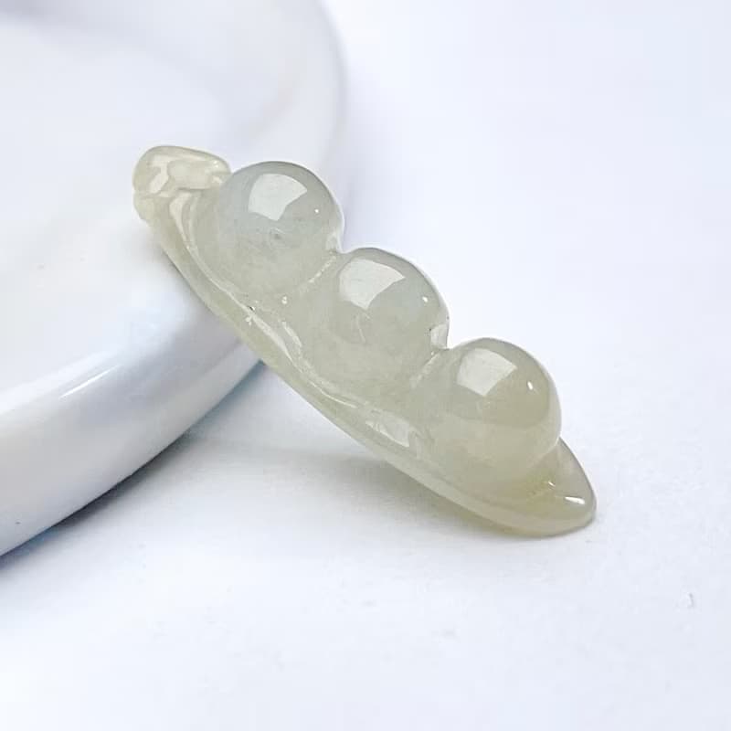 冰種翡翠福豆吊飾 | 天然緬甸玉翡翠A貨 | 送禮
