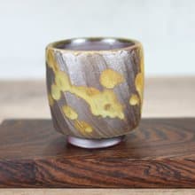 【母親節禮物】切削斑點 手工柴燒 日式茶杯 葉敏祥手作 180ml