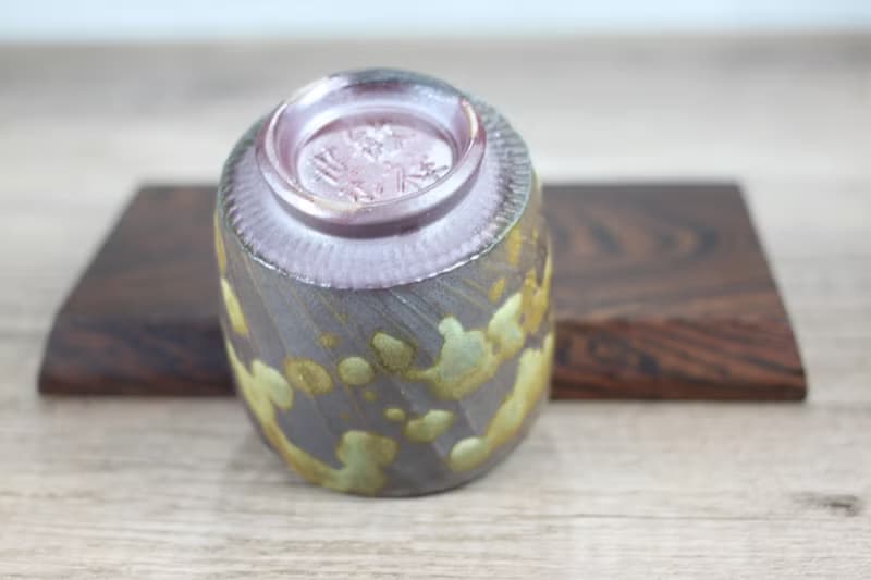 【母親節禮物】切削斑點 手工柴燒 日式茶杯 葉敏祥手作 180ml