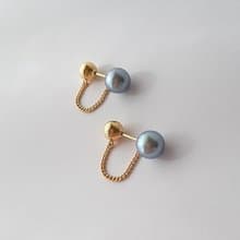 K18 デザインピアス グレー あこや真珠 パールピアス あこやパール 日本の真珠 pearl earrings 珍珠耳環 珍珠耳环 진주귀걸이