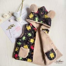 羊羔絨熊耳雙面背心-原創保暖秋冬季童裝 春節過年款手工製親子裝