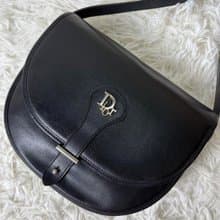 中古二手包 Dior Bobby黑金色馬鞍包 單肩包 側背包 斜背包 手袋