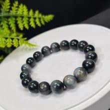 天然鷹眼石手串11mm冰潤顆顆帶眼女單圈沈穩內斂銳利洞察脈輪星座