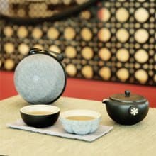 陸寶LOHAS 知足常樂 茶器 山竹 禪風黑 1壺2杯+便攜包 旅行茶組