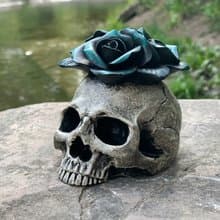 Interior Skull with Green Flowers