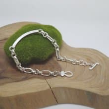 一點弧度純銀手鍊-OT鏈