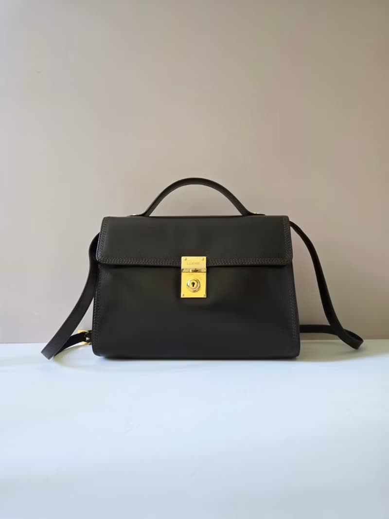稀有中古二手Loewe咖啡色凱莉包復古包皮革側背包斜孭單肩包小包