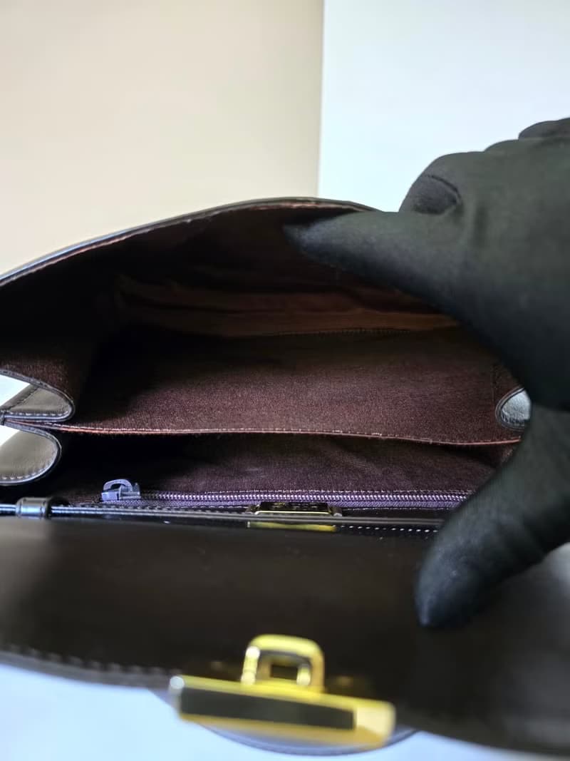 稀有中古二手Loewe咖啡色凱莉包復古包皮革側背包斜孭單肩包小包