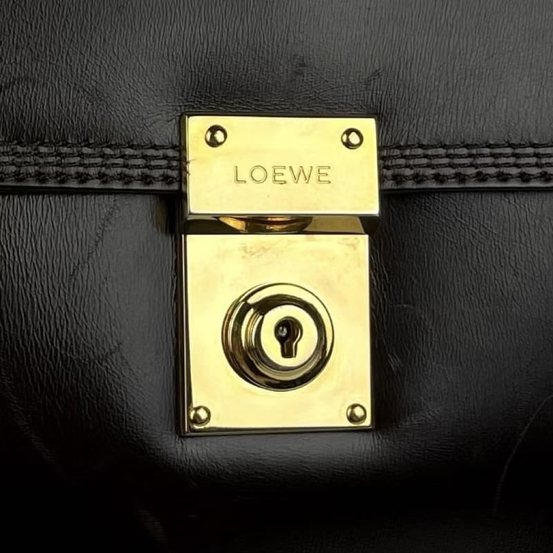 稀有中古二手Loewe咖啡色凱莉包復古包皮革側背包斜孭單肩包小包