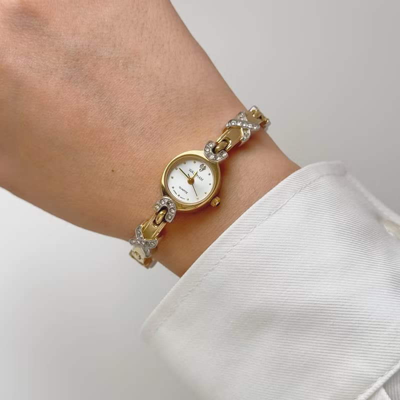 Waltham Two Tone With Rhinestone Bracelet Watch