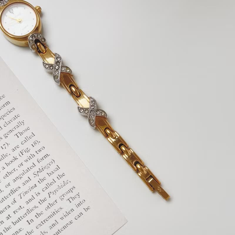 Waltham Two Tone With Rhinestone Bracelet Watch