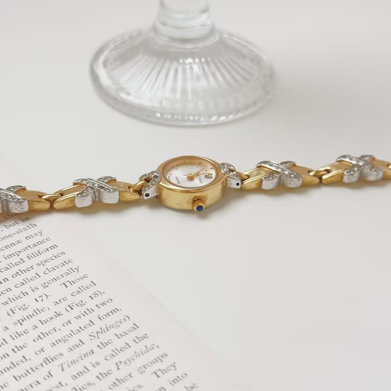 Waltham Two Tone With Rhinestone Bracelet Watch