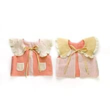 薄暮中的花園餐桌 | 雙面微透格紋大領片綁帶背心