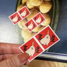 6枚入2.5cm小春聯貼紙 / 吉星 / 新年貼紙 過年貼紙 橘子貼