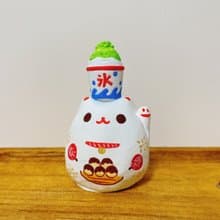 擴香石 | 緣起物系列 | 手繪刨冰達摩招財貓