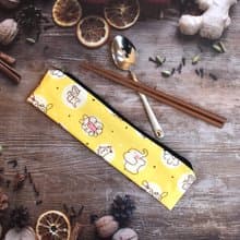 外出餐具組(筷袋+筷子+湯匙)_速寫動物