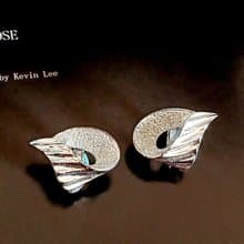vintage jewelry SARAH COV 銀色時尚風格 夾式耳環