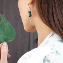 Malachite Earrings, 925 Silver, Taurus gem, Capricorn stone, Lunar New Year gift