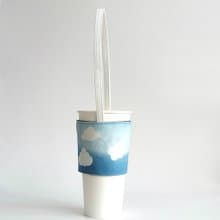 父親節禮物 手工藍染天空杯套 藍染 杯袋 杯套 植物染 草木染