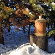 Big birch bark box, birch bark canister, tea box