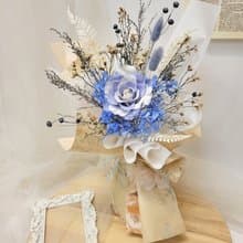 夢境靜謐藍玫瑰花束 永生花束 情人節花束 求婚花束 雙色拼接玫瑰