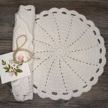 Set of 4 crochet PLACEMAT Crochet doily Knitted coaster Napkin Table decoration