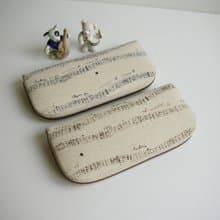 樂譜棉麻【藍色字譜/可可字譜】-長夾/皮夾/零錢包