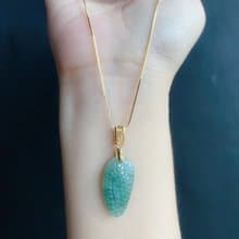 富足 天然緬甸玉翡翠 飄蘭花 葡萄 項鍊 禮物 長輩禮 生日禮物