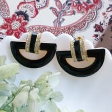 Vintage Jewelry 西洋古董飾品 ART DECO 氣質 半環 針式耳環