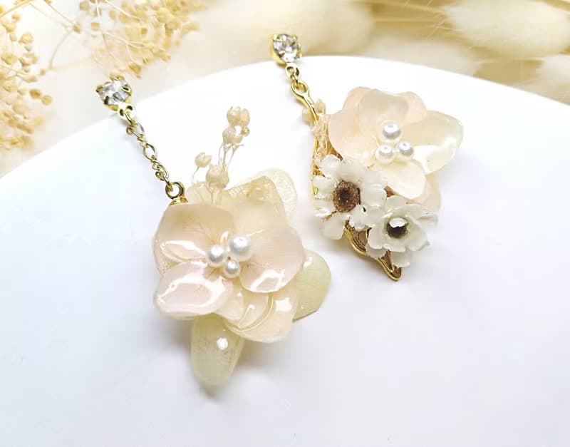 浮容手作房HIBISCUS#花縴#/耳環/乾燥花