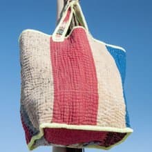 紗麗布手拿包 古布手提包 手工刺繡小物袋 手工縫紗麗便當袋-法國