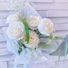 雪色相思白玫瑰鮮花花束 | 情人節 生日 送禮首選 | 台北可自取