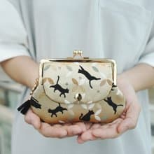 西陣織|金襴錦織口袋親子口金包-貴氣貓|錢包
