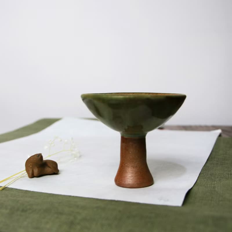 高腳釉杯 馬上杯 新彩燒 柴燒陶藝 手作作品 茶盤 | 陳威恩作品