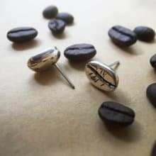 純淨系列【咖啡豆】925純銀耳飾/耳釘/耳環(單個)情人節祝福禮物