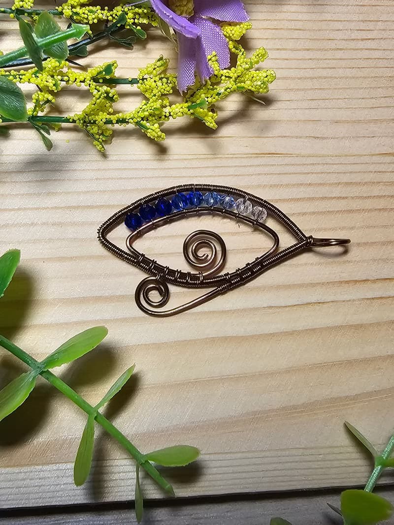 【葉綠舒手作】荷魯斯之眼 /金屬線編織/節日/禮物/飾品/項鍊
