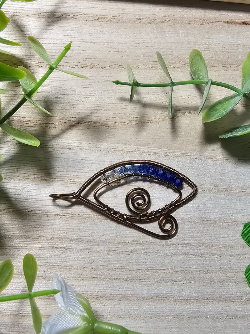 【葉綠舒手作】荷魯斯之眼 /金屬線編織/節日/禮物/飾品/項鍊