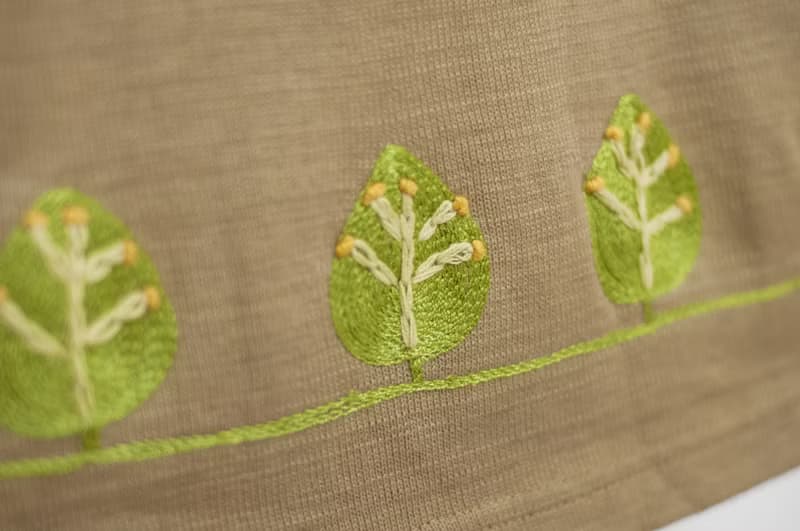針織刺繡裙/民族風裙/波希米亞裙skirt/手工拼布裙-綠色葉子森林