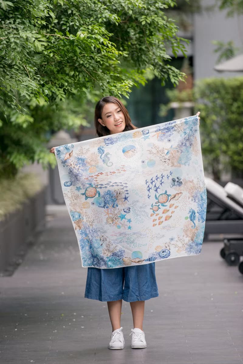 斯米蘭 - 海底世界絲巾／圍巾 (Similan-Anchor scarf - Under the Ocean Collection)