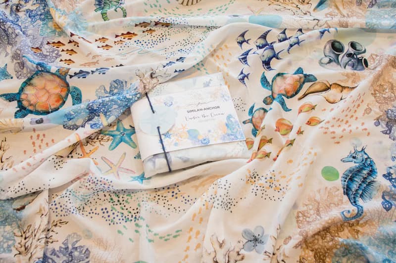 斯米蘭 - 海底世界絲巾／圍巾 (Similan-Anchor scarf - Under the Ocean Collection)