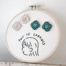 迷人的刺繡耳環 手縫 刺繡 珠繡 新手ok【1人成團】文化幣