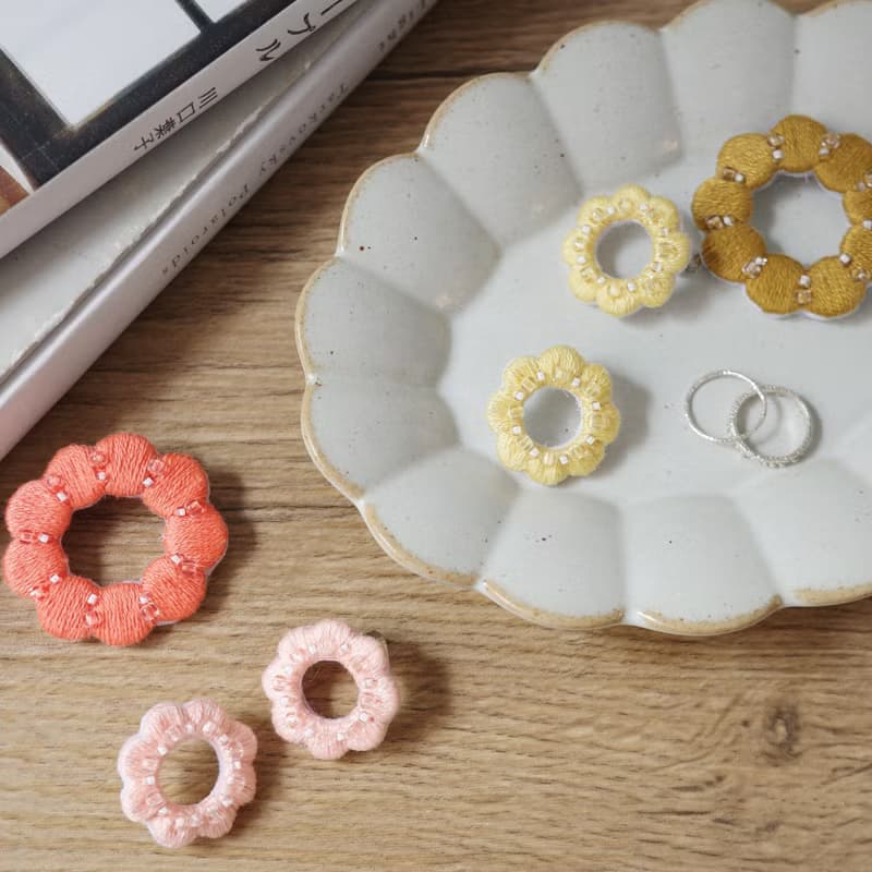 【體驗】迷人的刺繡耳環 手縫 刺繡 珠繡 新手ok【1人成團】文化幣