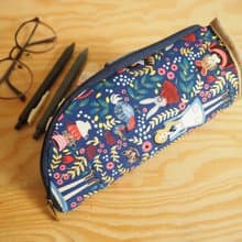 英國製作  深藍愛麗詩直立式筆袋 眼鏡袋 餐具袋 化妝袋