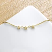 DoriAN 獵戶座三顆星星幸運925純銀18K金手鍊 附純銀保證卡 現貨