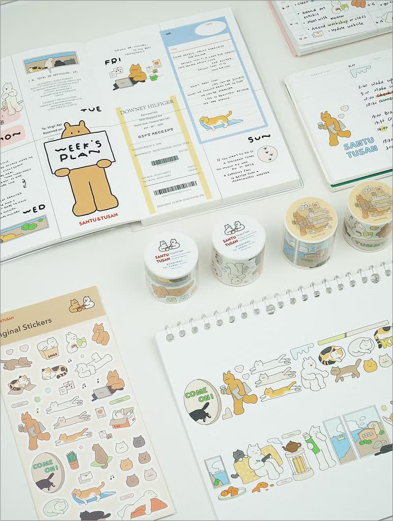 桑兔兔桑【和貓貓們】 和紙 PET 紙膠帶