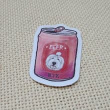 英國古代牧羊犬啤酒-防水車貼-行李箱貼紙_防水貼紙