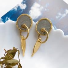 Vintage Jewelry 西洋古董飾品 雙色 沙漠風情 小魚墜 針式耳環