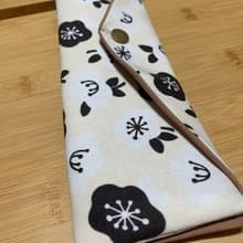 文青風環保純棉筷袋 ~ 花舞 原麻白 日本 潮物 收納 手作餐具袋