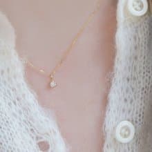 18K天然小圓鑽項鍊 (5分 0.05 CT ) K金 真鑽 鑽石  項鍊