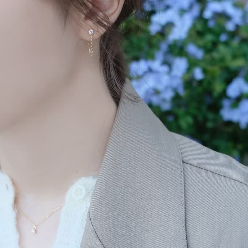18K天然小圓鑽項鍊 (5分 0.05 CT ) K金 真鑽 鑽石  項鍊
